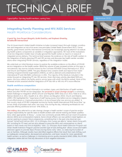 Integrating Family Planning and HIV/AIDS Services