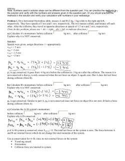 HW#8a Page 1 of 7 Problem 1, On a horizontal frictionless table