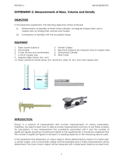 EXPERIMENT 1- Measurements and Accuracy