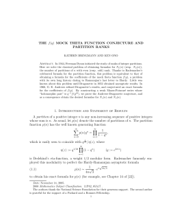 MOCK THETA FUNCTION CONJECTURE AND PARTITION RANKS