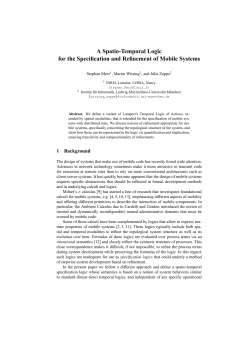 A Spatio-Temporal Logic for the Specification and