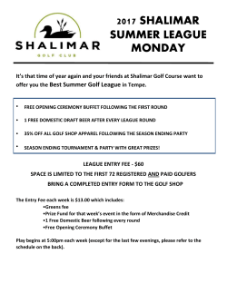 monday - Shalimar Country Club