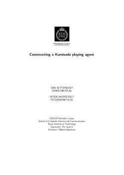 Constructing a Kamisado playing agent - CSC