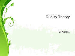 Duality Theory