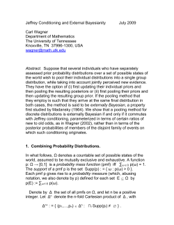 Jeffrey Conditionalization and External Bayesianity - Philsci