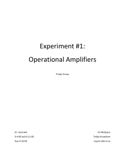 Experiment #1: Operational Amplifiers