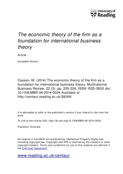 The economic theory of the firm as a foundation for international