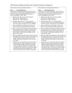 HW Practice Problems for after Part 1 (Punkin` Chunkin`) of Chapter