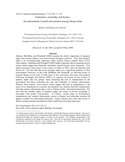 the determinants of profit reinvestment among Chinese firms
