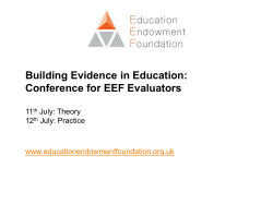 Building Evidence in Education