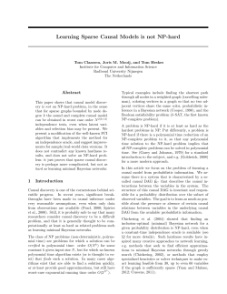 Learning Sparse Causal Models is not NP-hard