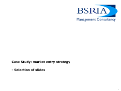 Case Study: market entry strategy