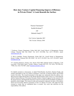 How does Venture Capital Financing Improve Efficiency in Private