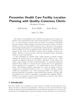 Preventive Health Care Facility Location Planning with Quality