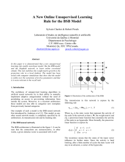 A New Online Unsupervised Learning Rule for the BSB Model