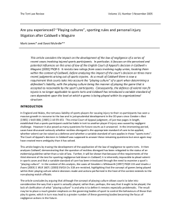 Are you experienced? &ldquo;Playing cultures&rdquo;, sporting rules and