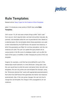 Rule Templates - Jedox Knowledge Base