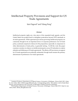 Intellectual Property Provisions and Support for US Trade Agreements