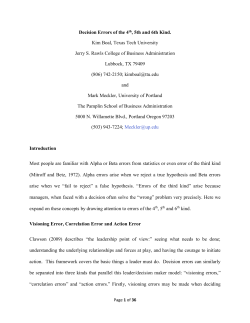 Decision Errors of the 4th, 5th and 6th Kind