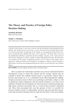 The Theory and Practice of Foreign Policy Decision Making