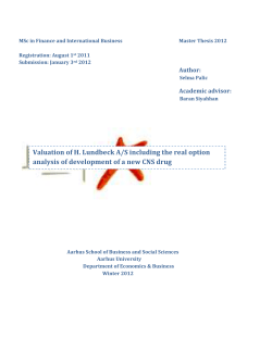 Table 4.1: H. Lundbeck A/S and The Peer Group overview of CNS