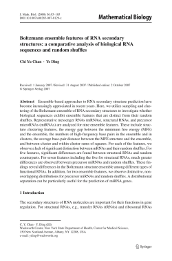 Mathematical Biology - Sfold