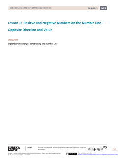 Grade 6 Mathematics Module 3, Topic A, Lesson 1