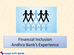 Financial Inclusion Andhra Bank`s Experience