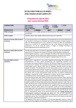 Sujet 91-2 Propos&eacute;s pour une Allocation de Recherche