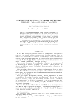 GENERALIZED HILL LEMMA, KAPLANSKY THEOREM FOR