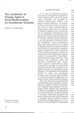 The Landowner as Change Agent in Rural Modernization: An