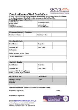 Employee Change of Bank Details