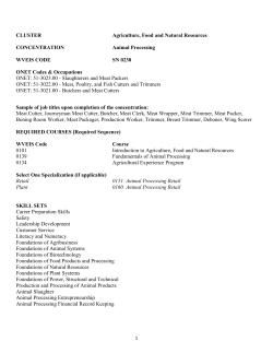 SN0230 Animal Processing - Career and Technical Education