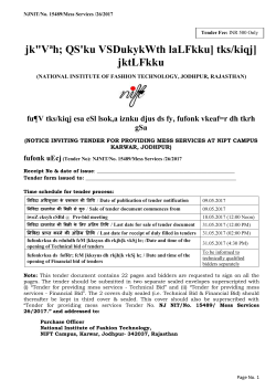 notice inviting tender for providing mess services at nift campus