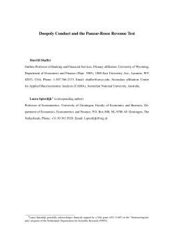 Duopoly Conduct and the Panzar