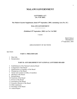 malawi government - Malawi Legal Information Institute