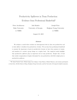 Productivity Spillovers in Team Production: Evidence from