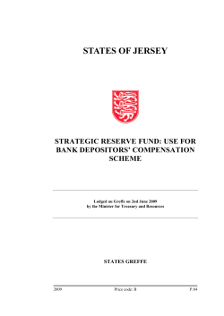 Strategic Reserve Fund: use for Bank Depositors