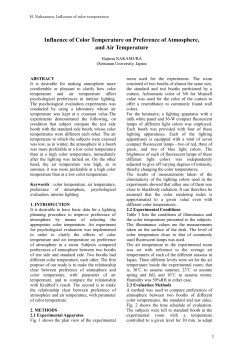 Influence of Color Temperature on Preference of Atmosphere,