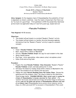 Cloudy With a Chance of Meatballs Readers` Theater