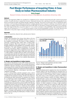 Post Merger Performance of Acquiring Firms: A Case Study on