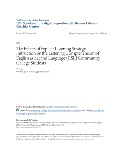 The Effects of Explicit Listening Strategy Instruction on the Listening
