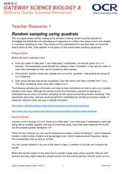 Teacher Resource 1