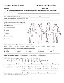 Carraway Chiropractic Center UPDATED PATIENT HISTORY
