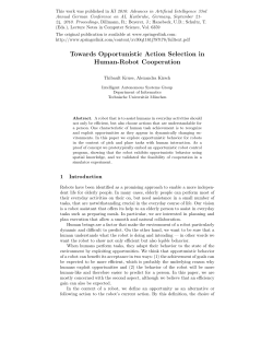Towards Opportunistic Action Selection in Human
