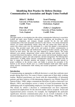 Identifying Best Practice for Referee Decision Communication in