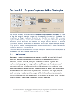 Section 6.0 Program Implementation Strategies