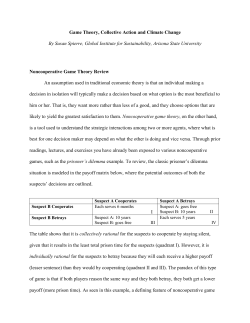 Game Theory, Collective Action and Climate Change