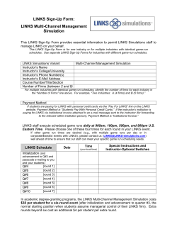 LINKS Simulation Scheduling Request
