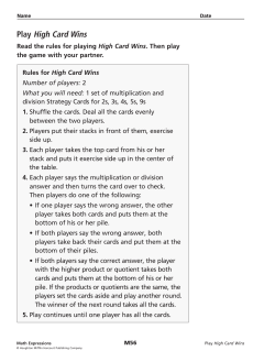 Play High Card Wins
